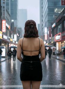 Elegant Black Velvet Mini Dress