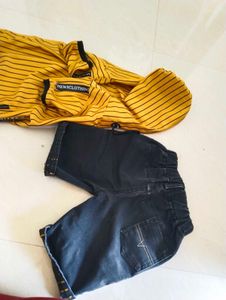 Denim Shotti With Cap Jacket