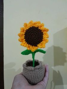 Crochet With Love Cute Sunflower Pot 🌻