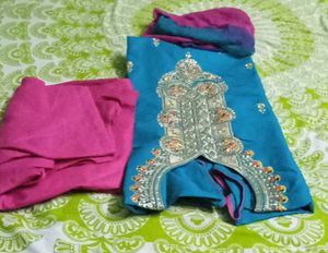 Teal Embroidered Salwar Kameez