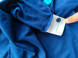 Navy Blue Embroidered Polo Shirt -