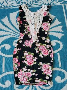 Mini Floral Bodycon Dress For Girls/women