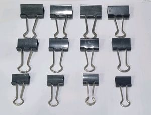 Black Binder Clips - 12