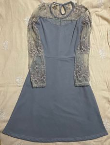 Grey Lace Detail Top