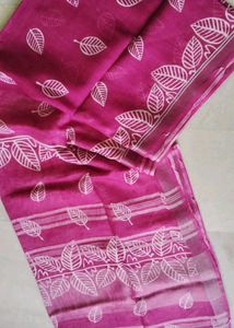 New Pink Linen Saree