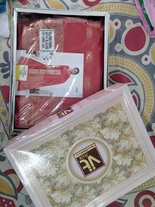 Red Zari Border Saree With Booti