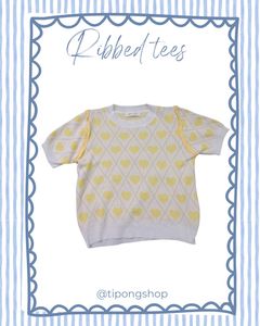 Yellow Hearts Knitted Tee
