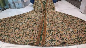 Green Multi Colour Two Layer Anarkali
