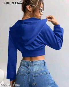 Black Cropped Zip-Up Hoodie