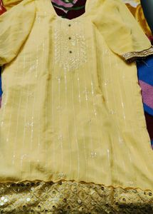 Yellow Embroidered Kurta Set