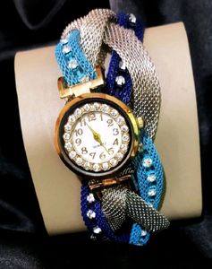 crystal chain watch with magnetic inter  lock