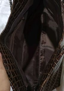 Crocodile Embossed Tote with Chain Straps