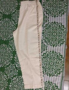 White Elastic Waist Pants