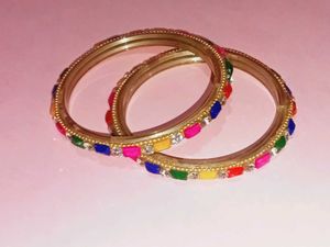 Colorful Beaded Bangles (Set of 2)