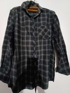 Black Checked Shirt For Casual Wear