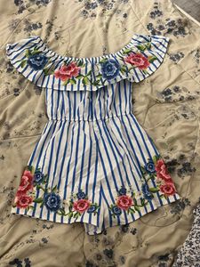 Striped Floral Romper