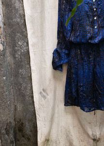 I. Blue Printed Dress
