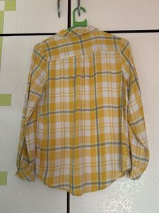 Checkered Yellow Shirt For Women