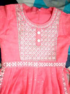 Pink Embellished Girls&#39; Dress