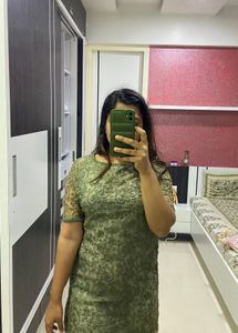 Organza Embroidered Dress With Inner Attached