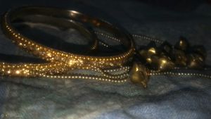 fallen golden latkan bangles (set of 2)