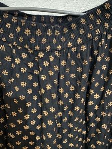 Juniper Black &amp; Gold-Toned PrintedFlared Pallazo