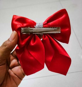 Handmade Red Bow-Hair Accessory