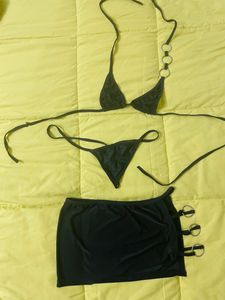 Three Piece Black Swim Suit