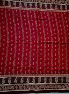 New Pure Cotton Maroon Saree🌼
