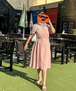 Korean Peach Dress (Belt Not Available)