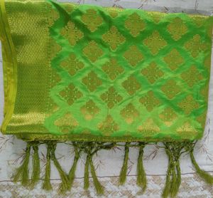 Green & Gold Brocade Dupatta