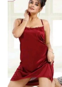 Satin Lace Trim Sleep Dress (Nighty)