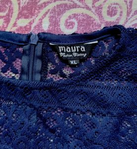 Elegant Navy Lace Top