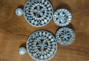 Silver Tone Statement Earrings