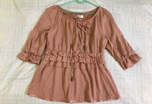 Ruffled PeachTunic Top Bust 36