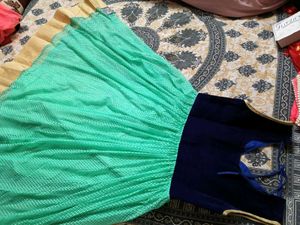 Aqua &amp; Navy Indian Dress