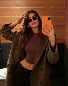 Y2K Pinterest Brown Ribbed Tank Top