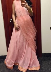 Wedding Season Pink &amp; Blue Halter Neck Lehenga