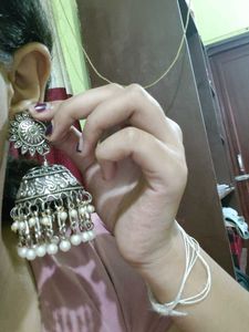 Oxidized Jhumka Earrings