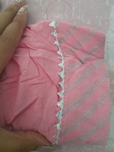 Pink Kurti💗 With Black Thread Work On The Front.