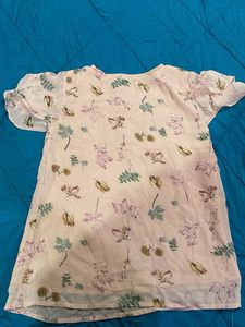 Floral Print Ruffle Top