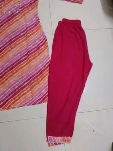Handwork Lehriya Kurti With Pant