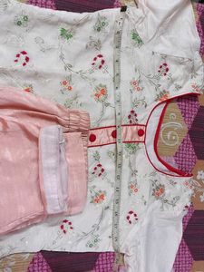 Beautiful Weaving Kurti Pant Dupatta Set