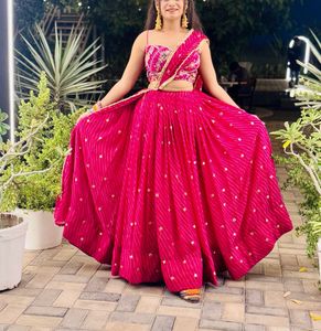 Navratri style amazing pink choli set