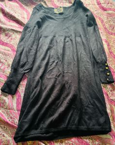 Gray Knit Long Sleeve Dress