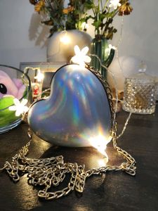 Cute Heart Shaped Metallic Bag