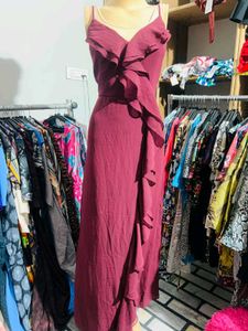 Elegant Maroon Maxi Dress