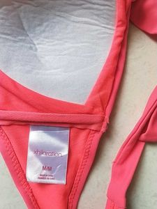 Pink Sequin Zebra Print Bandeau Bikini Top