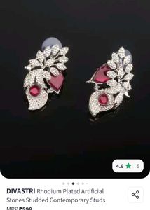 Rhodium Plated Artificial Stone Studs