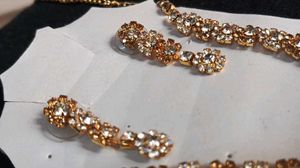 Rhinestone Necklace and Earring Set